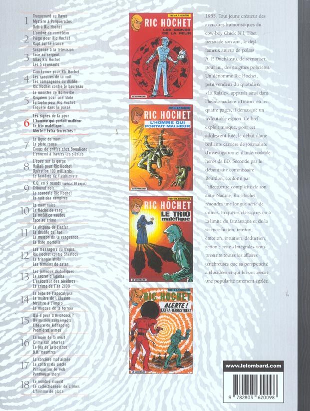 Quatrième de couverture de « INTEGRALE RIC HOCHET - TOME 6 »