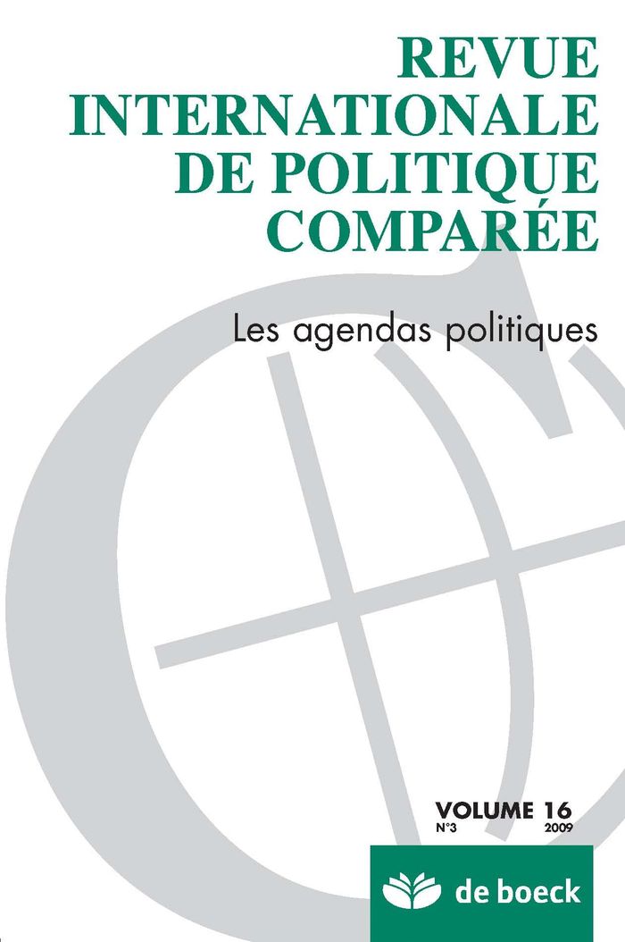 Couverture du livre « REVUE INTERNATIONALE DE POLITIQUE COMPAREE 2009/3 VOLUME 16 » de Xxx, librairie Les Contes Infusés à Corte