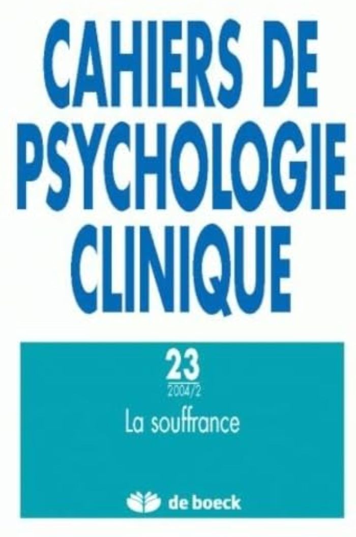 Couverture du livre « CAHIERS DE PSYCHOLOGIE CLINIQUE 2004/2 N.23 » de Xxx, librairie Les Contes Infusés à Corte