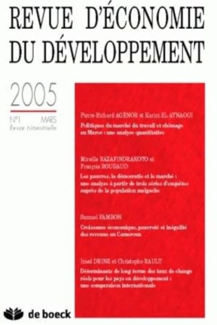 Couverture du livre « REVUE D'ECONOMIE DU DEVELOPPEMENT 2005/1 », librairie Les Contes Infusés à Corte
