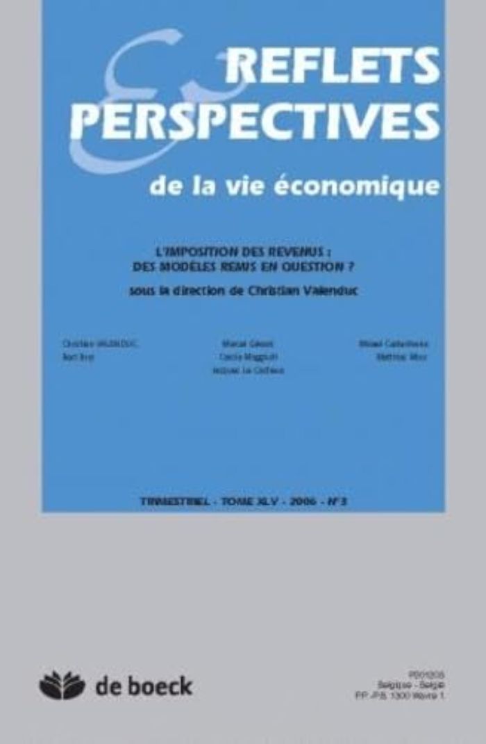 Couverture du livre « REFLETS ET PERSPECTIVES DE LA VIE ECONOMIQUES 2006/3 » de Xxx, librairie Les Contes Infusés à Corte