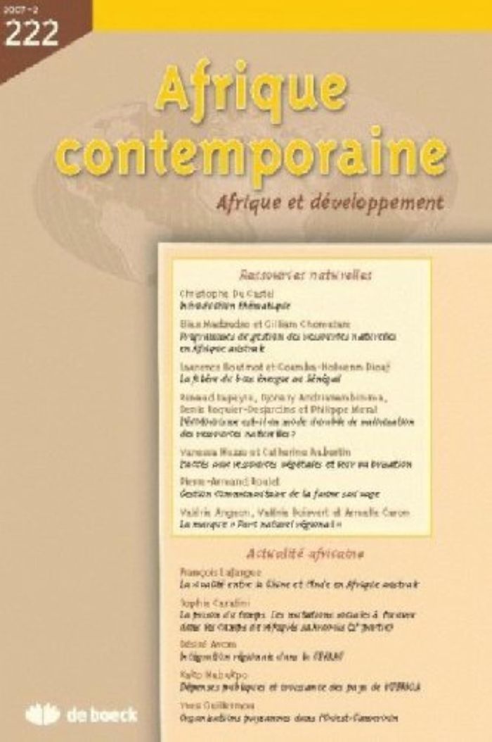 Couverture du livre « AFRIQUE CONTEMPORAINE 2007/2 N.222 » de Xxx, librairie Les Contes Infusés à Corte