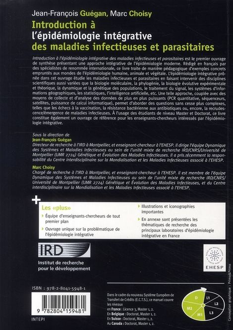 Quatrième de couverture de « INTRODUCTION A L'EPIDEMIOLOGIE INTEGRATIVE »