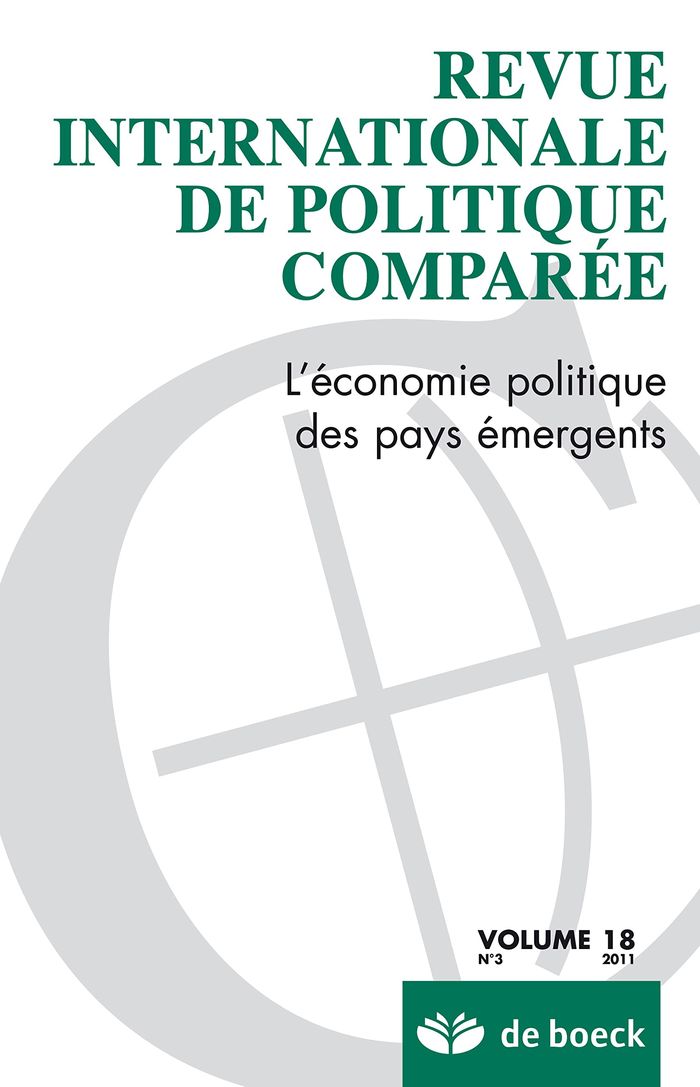 Couverture du livre « REVUE INTERNATIONALE DE POLITIQUE COMPAREE 2011/3 » de Xxx, librairie Les Contes Infusés à Corte