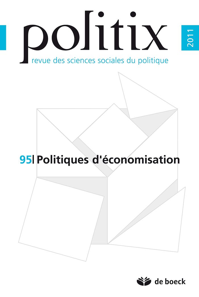 Couverture du livre « POLITIX 2011/3 N.95 POLITIQUES D'ECONOMISATION » de Xxx, librairie Les Contes Infusés à Corte