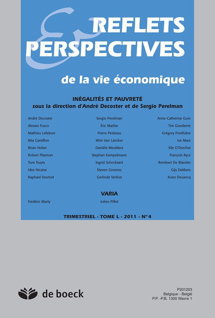 Couverture du livre « REFLETS ET PERSPECTIVES DE LA VIE ECONOMIQUE 2011/4 » de Xxx, librairie Les Contes Infusés à Corte