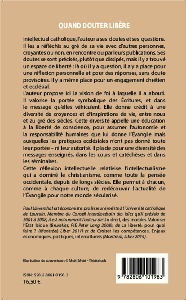 Quatrième de couverture de « QUAND DOUTER LIBERE »