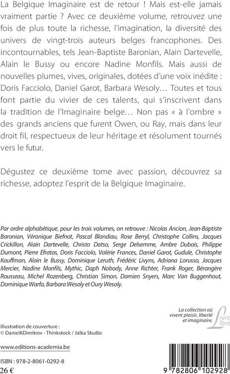 Quatrième de couverture de « LA BELGIQUE IMAGINAIRE - VOL02 - ANTHOLOGIE - TOME 2 - NOUVELLES »