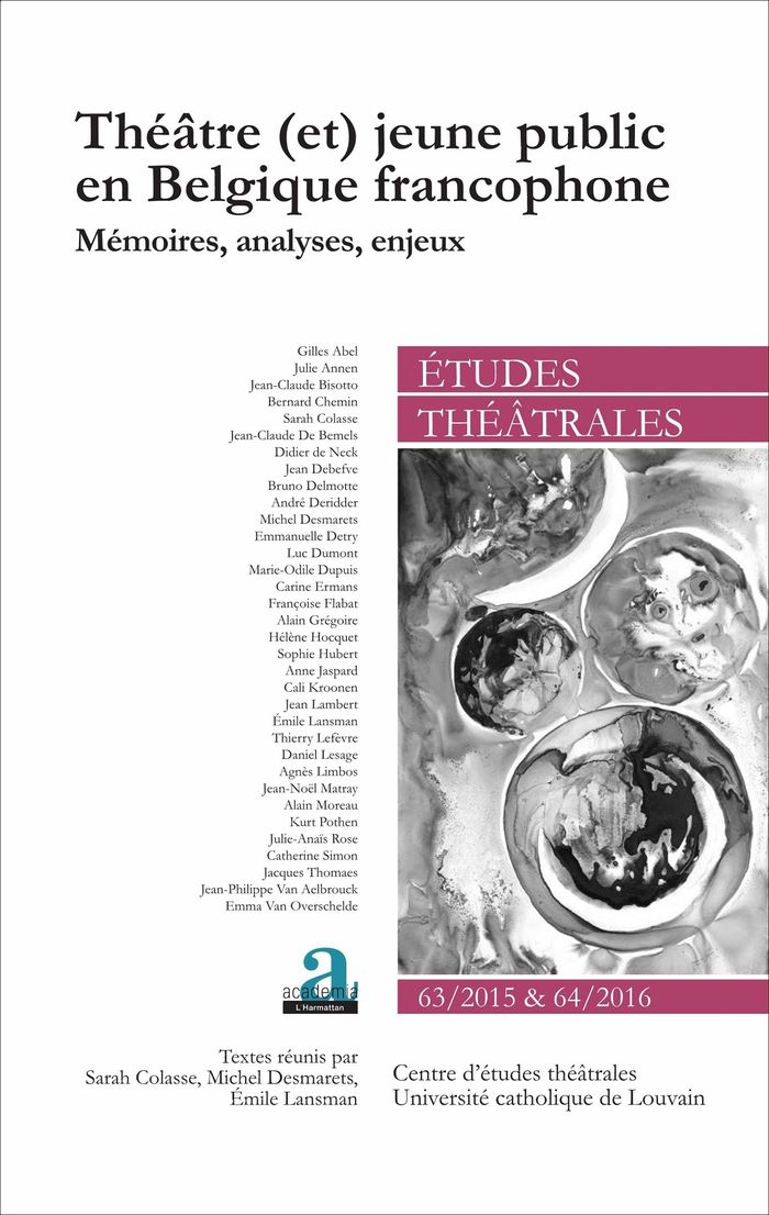 Couverture du livre « THEATRE (ET) JEUNE PUBLIC EN BELGIQUE FRANCOPHONE - VOL6364 », librairie Les Contes Infusés à Corte