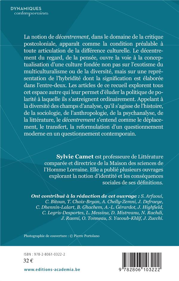 Quatrième de couverture de « DECENTREMENT ET TRAVAIL DE LA CULTURE »