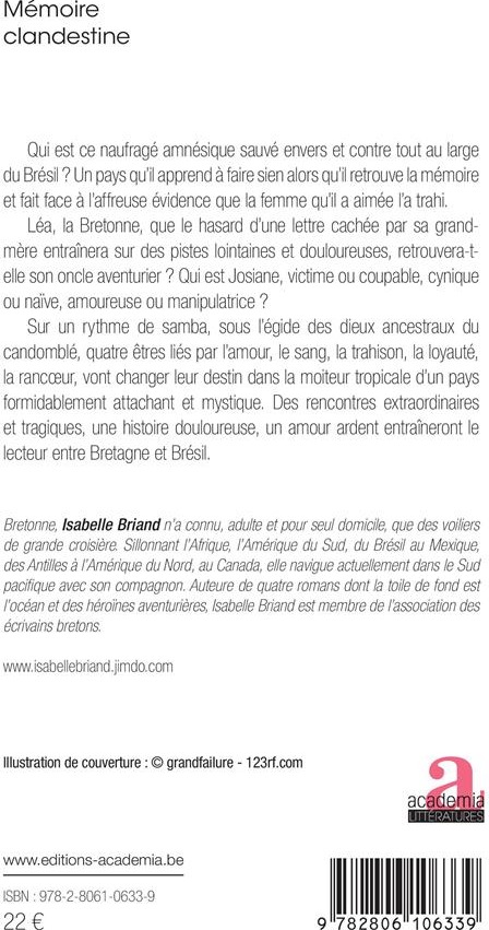 Quatrième de couverture de « MEMOIRE CLANDESTINE »