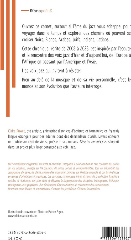 Quatrième de couverture de « Résister en voix jazz »