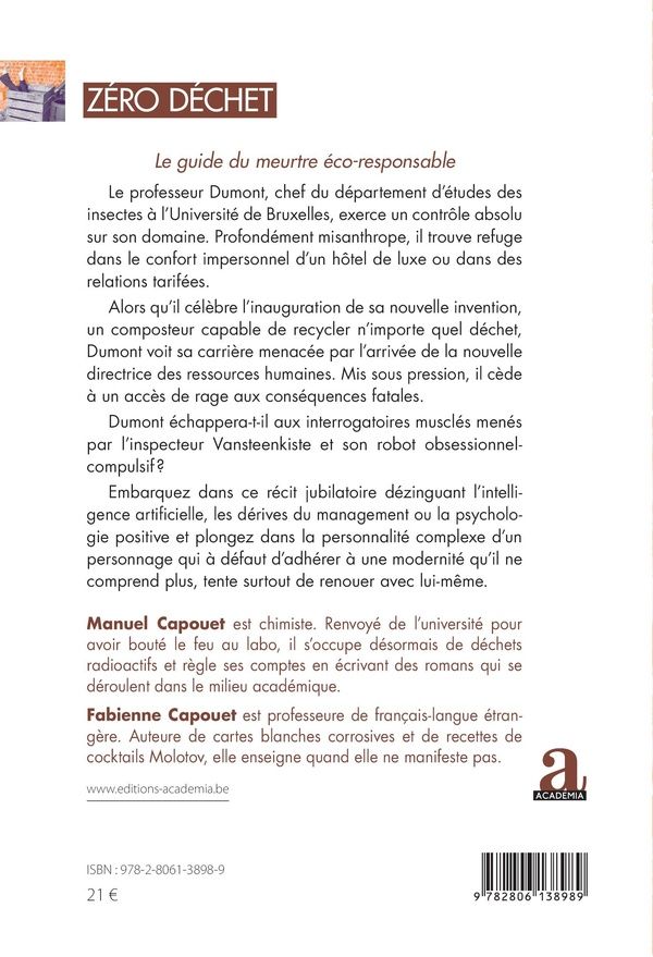 Quatrième de couverture de « Zéro déchet : le guide du crime éco-responsable »