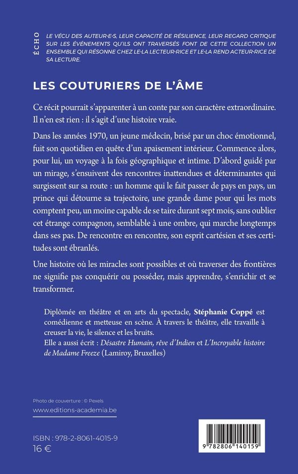 Quatrième de couverture de « Les couturiers de l'âme »