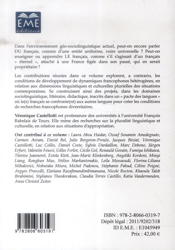 Quatrième de couverture de « LE(S) FRANCAIS DANS LA MONDIALISATION »