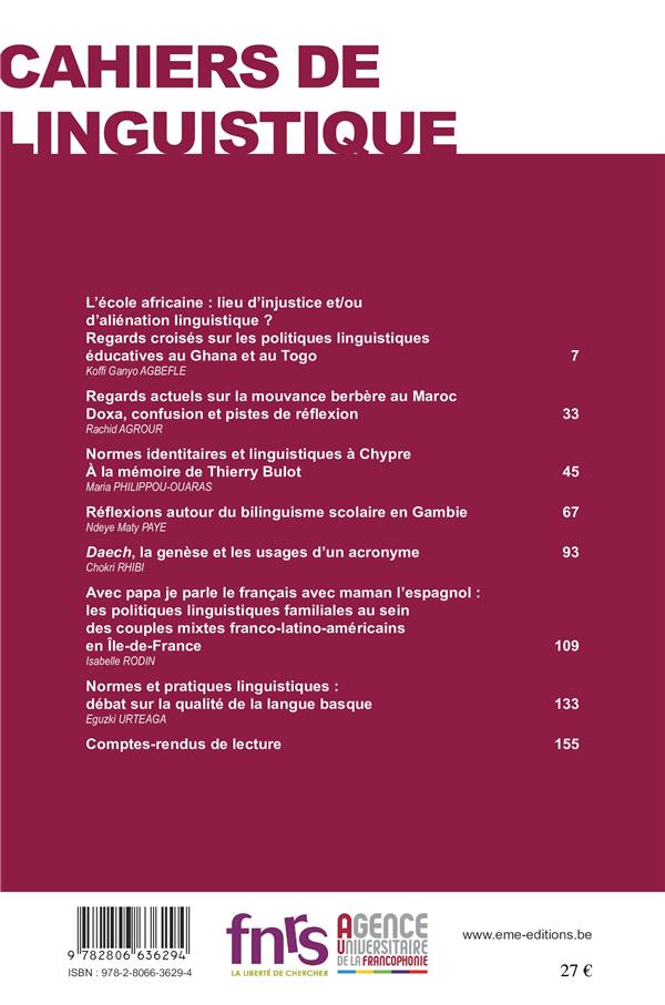 Quatrième de couverture de « REGARDS SUR DES PLURILINGUISMES EN TENSION - VOL431 »