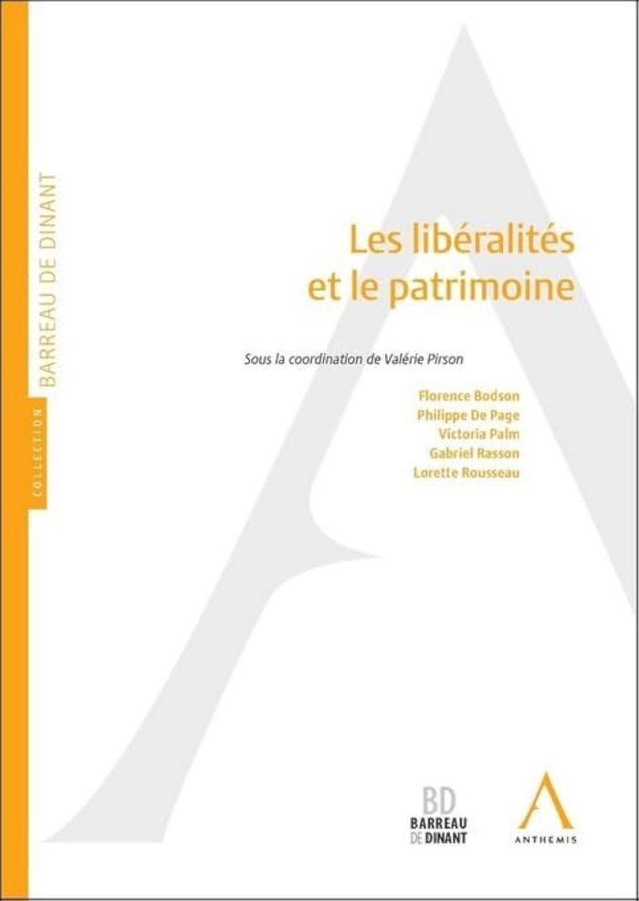 Couverture du livre « LES LIBERALITES ET LE PATRIMOINE » de Valerie Pirson, librairie Les Contes Infusés à Corte
