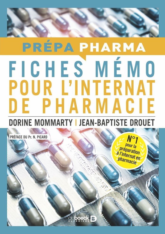 Couverture du livre « Fiches mémo pour l'internat de pharmacie » de Dorine Mommarty, librairie Les Contes Infusés à Corte
