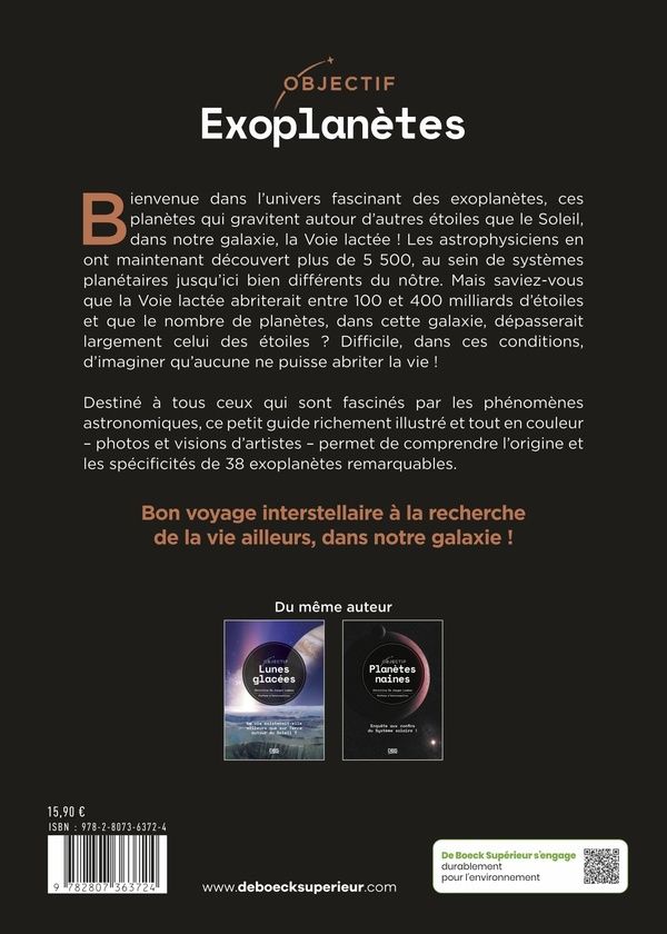 Quatrième de couverture de « Exoplanètes : la diversité des mondes extrasolaires »