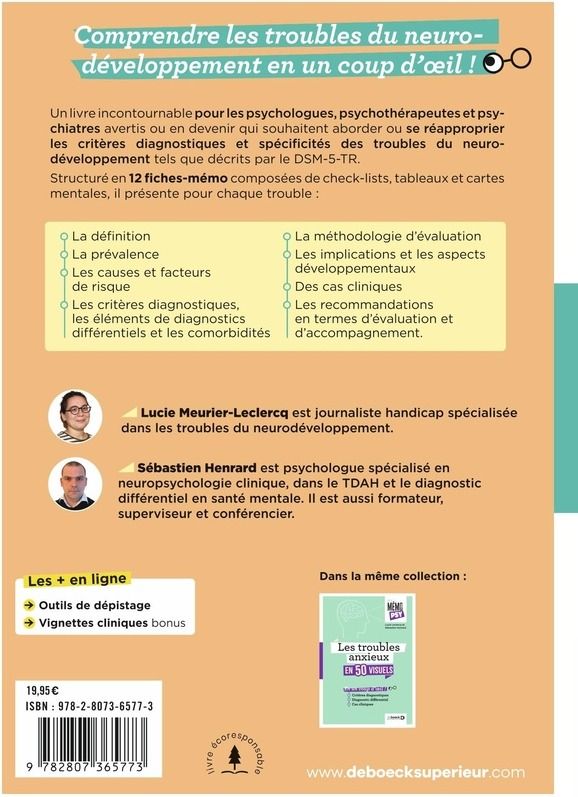 Quatrième de couverture de « Les troubles du neuro-développement en 50 visuels »