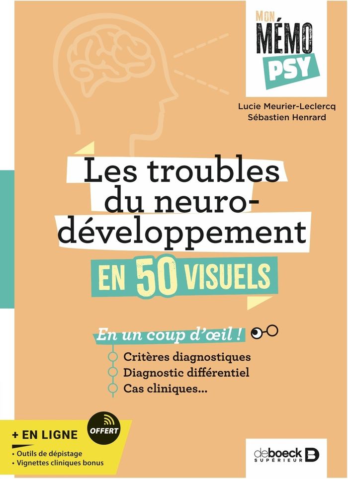 Couverture du livre « Les troubles du neuro-développement en 50 visuels » de Lucie Meurier-Leclercq, librairie Les Contes Infusés à Corte