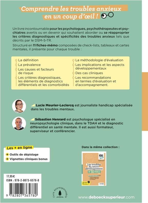 Quatrième de couverture de « Les troubles anxieux en 35 visuels »