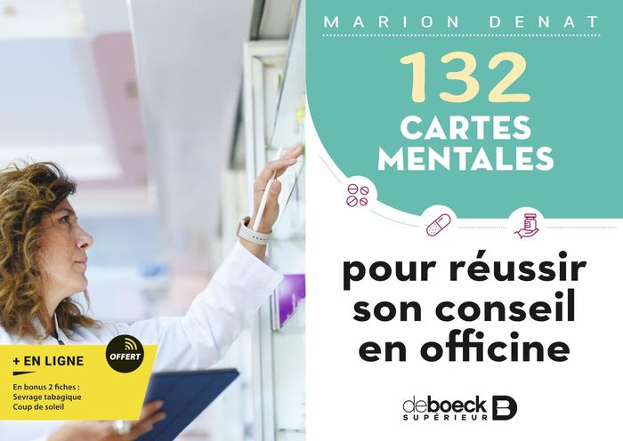 Couverture du livre « 132 cartes mentales pour réussir son conseil en officine » de Marion Denat, librairie Les Contes Infusés à Corte