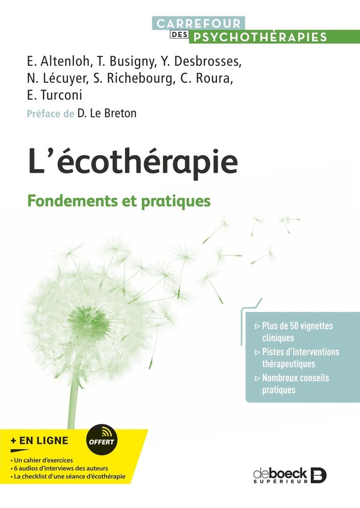 Couverture du livre « L'écothérapie : fondements et pratiques » de E. Altenloh, librairie Les Contes Infusés à Corte