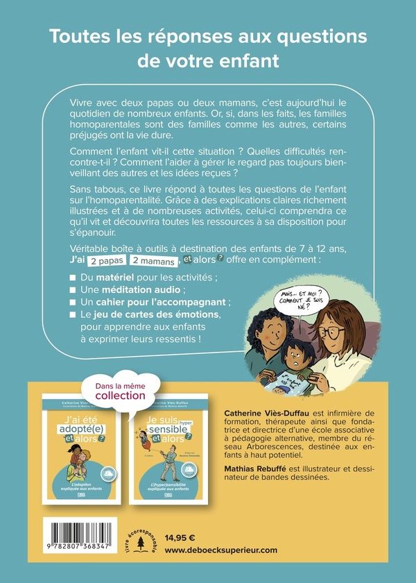 Quatrième de couverture de « J'ai 2 papas, 2 mamans, et alors ? »