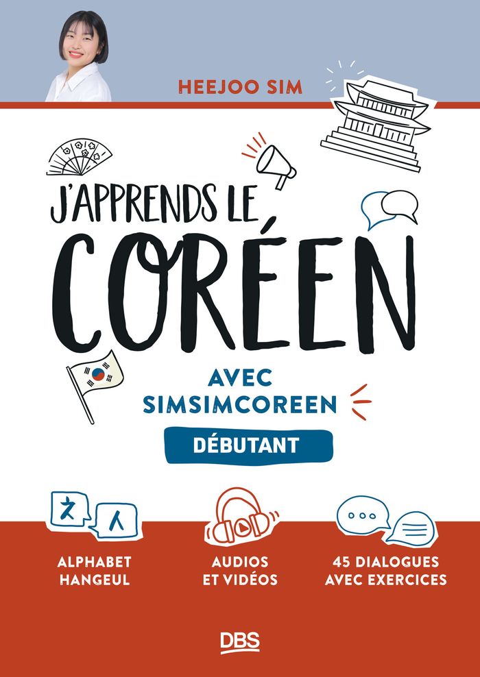 Couverture du livre « J'apprends le coréen avec @simsimcoreen : débutant », librairie Les Contes Infusés à Corte