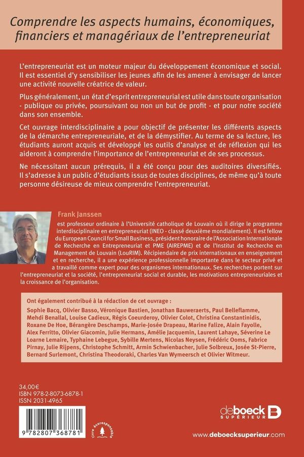 Quatrième de couverture de « Entreprendre : une introduction à l'entrepreneuriat »