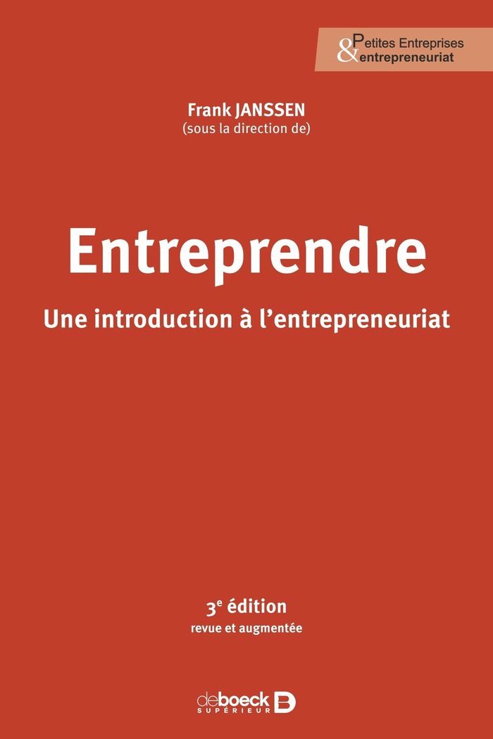 Couverture du livre « Entreprendre : une introduction à l'entrepreneuriat » de Frank Janssen, librairie Les Contes Infusés à Corte