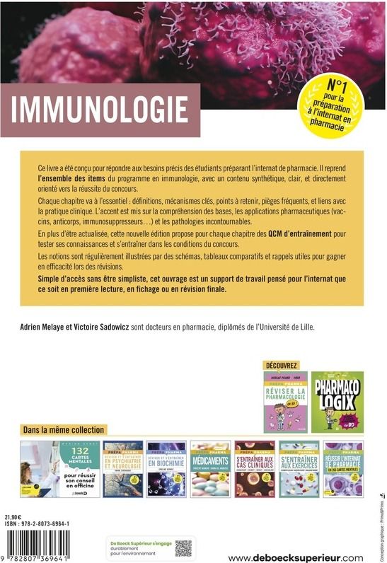 Quatrième de couverture de « Immunologie »