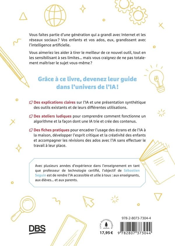 Quatrième de couverture de « Apprivoiser l'IA en famille »