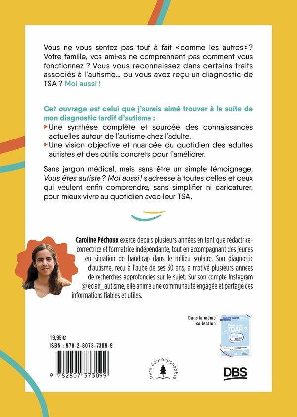 Quatrième de couverture de « Vous êtes autiste ? : moi aussi ! »