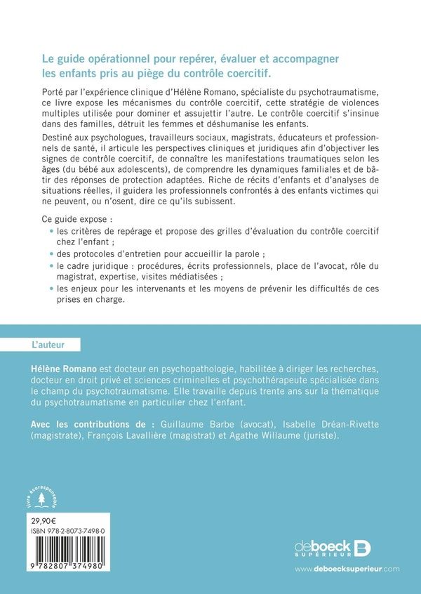 Quatrième de couverture de « Repérage et prise en charge des enfants exposés au contrôle coercitif : guide pratique pour les professionnels »