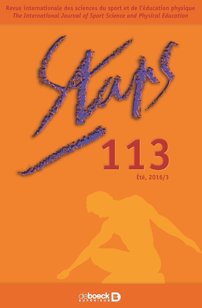 Couverture du livre « STAPS 2016/3 - 113 », librairie Les Contes Infusés à Corte