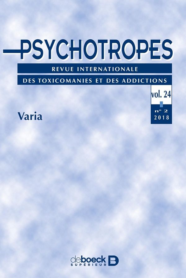 Couverture du livre « PSYCHOTROPES 2018/2 - VARIA » de Collectif, librairie Les Contes Infusés à Corte