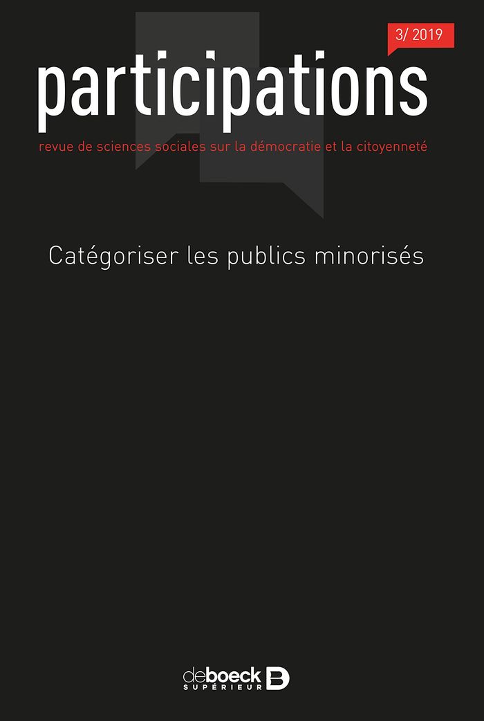 Couverture du livre « PARTICIPATIONS 2019/3 - 25 - CATEGORISER LES PUBLICS MINORISES », librairie Les Contes Infusés à Corte