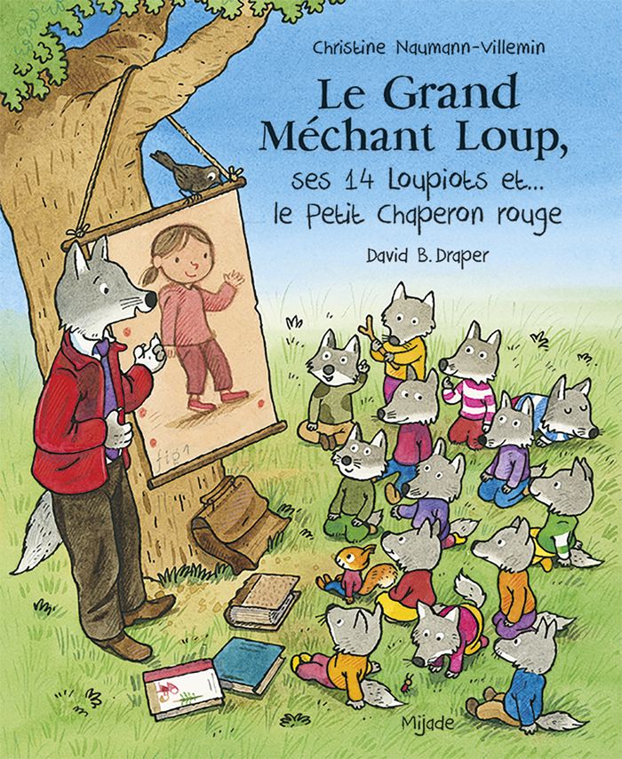 Couverture du livre « GRAND MECHANT LOUP, SES 14 LOUPIOTS ET... LE PETIT CHAPERON ROUGE (LE) », librairie Les Contes Infusés à Corte