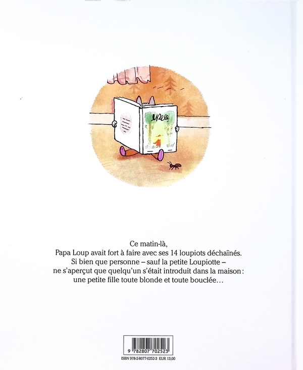 Quatrième de couverture de « LE GRAND MECHANT LOUP, SES 14 LOUPIOTS ET BOUCLE D'OR »