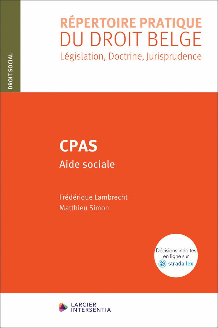 Couverture du livre « CPAS : aide sociale » de Frédérique Lambrecht, librairie Les Contes Infusés à Corte