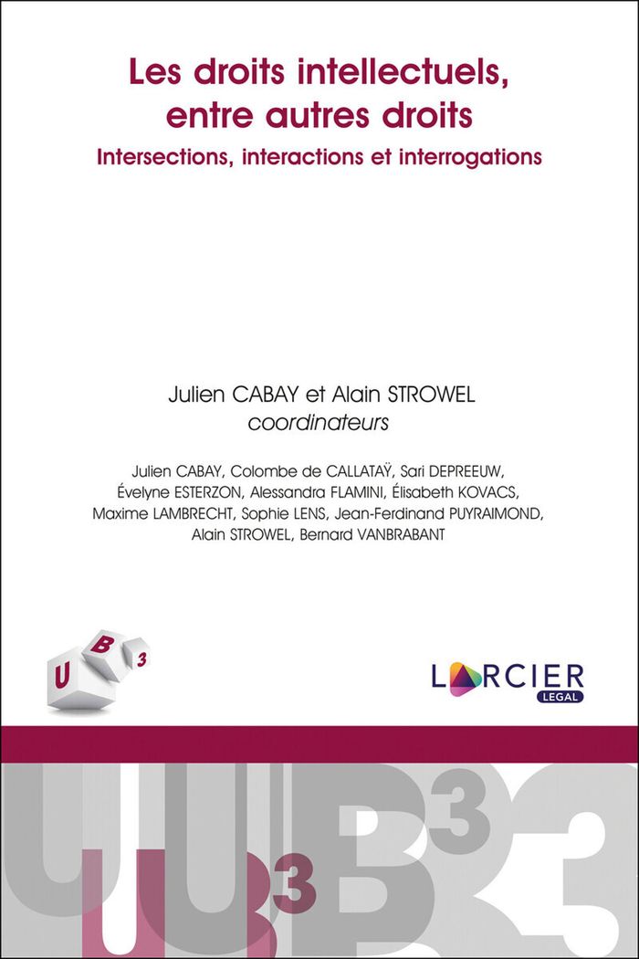 Couverture du livre « LES DROITS INTELLECTUELS, ENTRE AUTRES DROITS: INTERSECTIONS, INTERACTIONS ET INTERROGATIONS » de Callatay/depreeuw De, librairie Les Contes Infusés à Corte