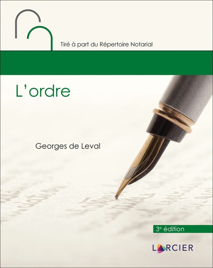 Couverture du livre « L'ORDRE » de De Leval Georges, librairie Les Contes Infusés à Corte