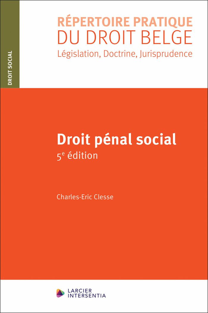 Couverture du livre « DROIT PENAL SOCIAL » de Charles-Eric Clesse, librairie Les Contes Infusés à Corte