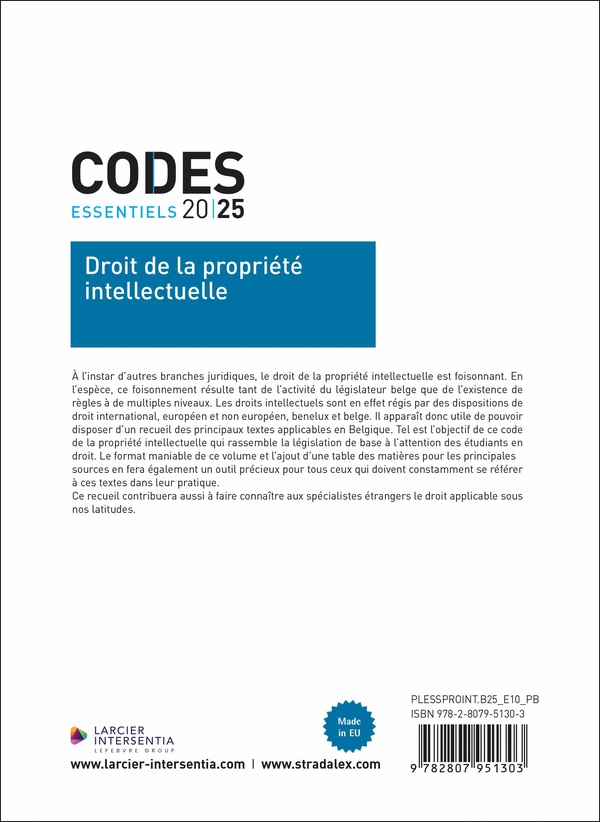 Quatrième de couverture de « Droit de la propriété intellectuelle »