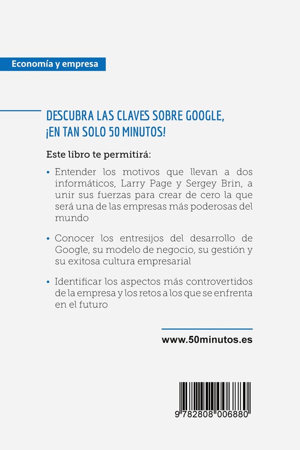 Quatrième de couverture de « GOOGLE - LA CONQUISTA DEL UNIVERSO INFORMATICO »