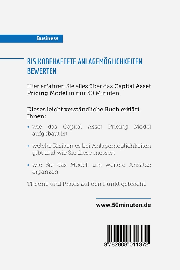 Quatrième de couverture de « CAPITAL ASSET PRICING MODEL - MODELL ZUR BEWERTUNG VON WERTPAPIEREN »