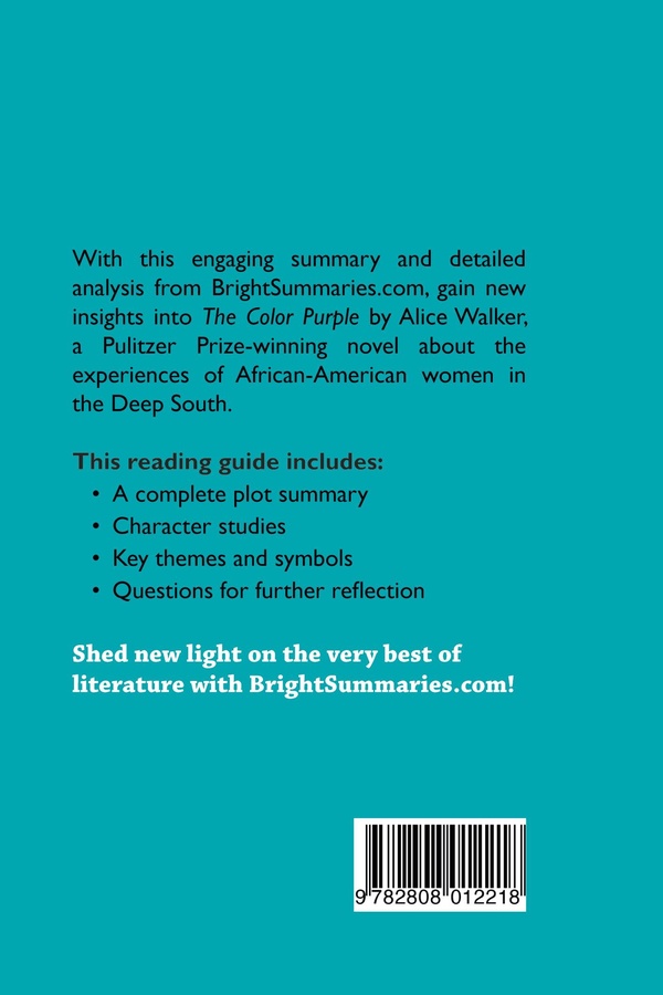 Quatrième de couverture de « THE COLOR PURPLE BY ALICE WALKER (BOOK ANALYSIS) - DETAILED SUMMARY, ANALYSIS AND READING GUIDE »