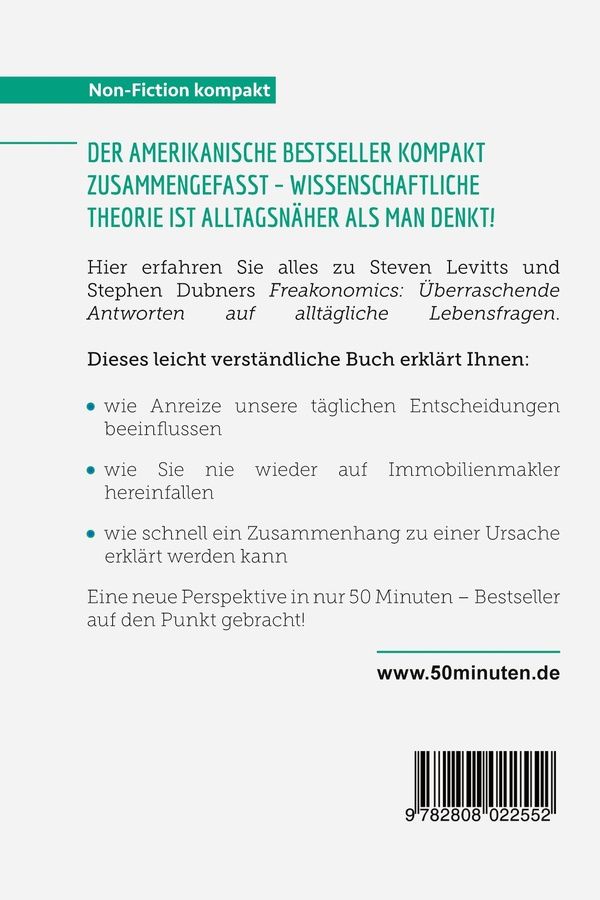 Quatrième de couverture de « FREAKONOMICS. ZUSAMMENFASSUNG & ANALYSE DES BESTSELLERS VON STEVEN LEVITT UND STEPHEN DUBNER - UBERR »